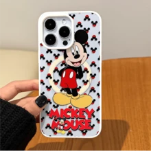 Disney Disney. ‌   Mickey Mouse Patterned Phone Case Featuring A Playful Design With Vibrant Colors And Iconic Character Elemts. Compatible With 17, 16, 15, 14, 13, 12, And 11 Pro Models, Offering Shockproof Protection. A Fun And Delightful Gift Perfect For Family, Frids, Birthdays, Holidays, And Special Occasions. What A Great Way To Personalize Your Device With What Mickey Mouse Brings To The Table.Christmas Accessories. - trắng - Xem 3