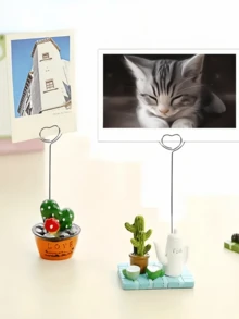 1/12pcs 4.7 Inch (Approx. 12cm) Heart-Shaped Round DIY Craft Clip Memo Clip Desk Card Clip Photo Clip Metal Clip Suitable For Party Birthday Office DIY Photo Clip Business Card Clip - Silver - View 1