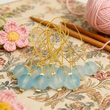 10pcs DIY Knitting Tools - 10mm Frosted Glass Beads Markers, Sweater Pattern Stitch Markers, Row Counters, Closed Rings, Soft Steel Wire Positioners, Knitting Accessories For Beginners