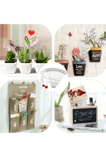 10/30 件套金属花艺铁丝，适用于插花，4.7 英寸花卡夹，4 种形状的工艺铁丝夹，桌面婚礼派对生日 DIY 卡片夹（银色） - 銀色 - 查看 2