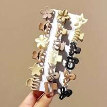 10 Piece Set Of Elegant Hair Clips For Girls - Featuring Various Geometric And Floral Designs, Durable Plastic Hair Accessories In Mixed Colors, Suitable For Daily Use, Parties, And Travel - The Best Best Friend Gift, Multifunctional Hair Clips, Seasonal Hair Accessories - 1#10pcs Random - 查看 4