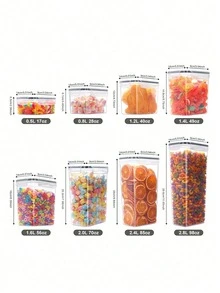 24/48/72pcs-Airtight Food Storage Containers With LIDS And Labels,Plastic Kitchen Storage Containers, Dry Cargo Jars For Flour, Sugar And Grains, Pasta, Tea, Nuts And Coffee Beans, Plastic Food Preservation Jars, Home Kitchen Serving Items,Local Warehouse - Black and White - View 8