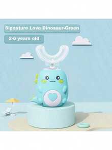 1 Bàn chải đánh răng điện hình chữ S kèm 1 đầu bàn chải (dung lượng pin: 150mAh), 5 chế độ, làm sạch tự động 360°, rung nhẹ, họa tiết khủng long hoạt hình, thiết kế chống nước IPX7, giúp giờ tắm thêm vui vẻ và bảo vệ nướu, món quà lý tưởng cho sinh nhật, ngày lễ, Giáng sinh. - Nhiều màu - Xem 12