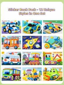 12片EVA泡沫3D贴纸 - 儿童DIY手工项目 | 卡通动物教育贴纸 | 儿童绘画套装 | 创意艺术活动套装，激发动手能力的趣味礼物 - 彩色 - 查看 8