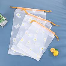 PE Teddy Bear Bundle Pocket Simple Storage Bag EVA Dustproof Transparent Frosted Bag Drawstring Packaging Small Bag - Multicolor - View 4