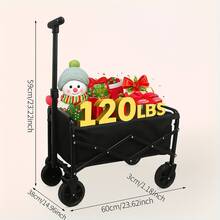 InBrave Portable 29.5" Collapsible Wagon Cart, Heavy Duty Folding Utility Wagon With 360lbs Load, All-Terrain Wheels For Camping, Beach, Garden & Grocery Shopping - Black - View 7