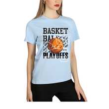 Unisex "Playoffs" T-Shirt – Street Sport Style With Basketball Print And Premium Fabric - 淺藍色 - 查看 5