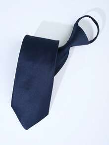 1pc Women's Collegiate Style Tie, Versatile Zipper Arrow Bow Tie, - Navy Blue - View 2
