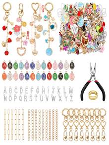 322pcs Lip Gloss Keychain Making Kit, DIY Bag Pendant Set, Suitable For Handicraft Materials, Including Keychain Clips, Split Rings And Keychain Pliers, Great Gift For Women - Keychain Set - View 4