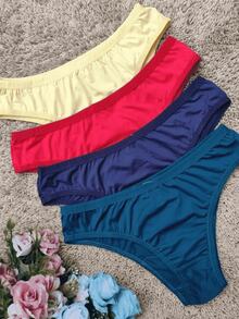 Kit 10 Calcinhas adulto microfibra tanga Conforto basico lisa moderno tendencia elastano