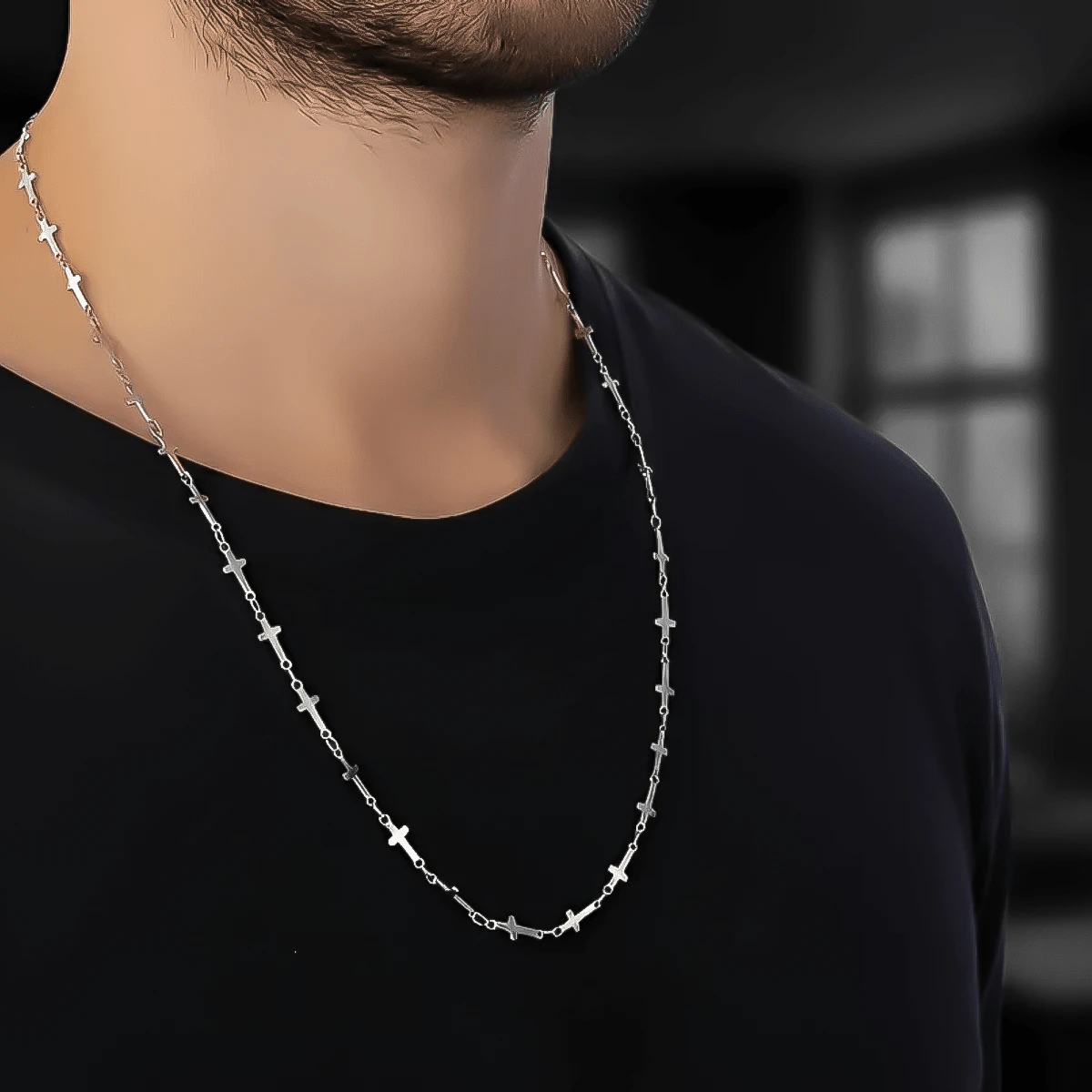 Men's Chain Necklaces - Bạc - Xem 1
