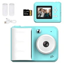 Cámara de impresión instantánea con pantalla de 2.4" - Impresora fotográfica portátil multifunción, calidad de 1080P, batería recargable de ión-litio de 1300mAh, doble alimentación por USB, impresión de etiquetas, enfoque automático e impresión instantánea - Adecuada para ocasiones especiales y regalos