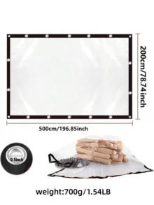 1pc Waterproof PVC Tarpaulin, Tear-Resistant Clear Plastic Cover For Greenhouse, Garden, Patio, Outdoor Use, Rainproof Cloth, Plastic Sheet, Balcony Windshield, Succulent, Rain Shelter, Insulation - Transparent - View 12