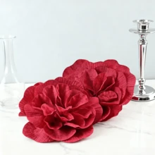 1 Stück große künstliche Samt-Pfingstrose mit Flachrücken und Schlaufe, Heimdekoration, Hochzeitsfensterausstellung, Fotostudio-Shooting, burgunderrote künstliche große Rosenblume