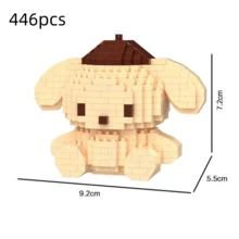 小颗粒可爱猫咪动物积木套装，卡通人物积木套装 - 耐用、可收藏、完美生日礼物、室内装饰、家居装饰、可爱积木卡哇伊卡通积木拼装玩具生日拼图娃娃礼物装饰小挂件 - 彩色 - 查看 19