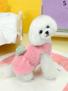 1pc Lovely Pet Dress With Leash Ring, Adorable Bow Decor, Fluffy & Warm, Button-Up Dog Skirt, Suitable For Small Dogs, Pomeranian Essential Refined Dog Dress To Showcase Your Beloved Pet's Unique Charm - Multicolor - View 16