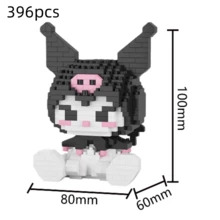 小颗粒可爱猫咪动物积木套装，卡通人物积木套装 - 耐用、可收藏、完美生日礼物、室内装饰、家居装饰、可爱积木卡哇伊卡通积木拼装玩具生日拼图娃娃礼物装饰小挂件 - 彩色 - 查看 16