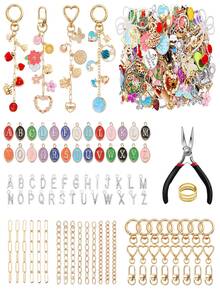 322pcs Lip Gloss Keychain Making Kit, DIY Bag Pendant Set, Suitable For Handicraft Materials, Including Keychain Clips, Split Rings And Keychain Pliers, Great Gift For Women - Keychain Set - View 8
