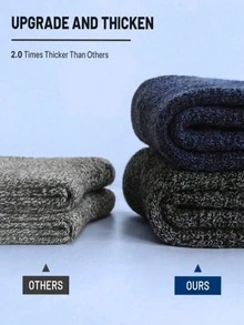 10 Pairs Men's Thick Wool Socks, Winter Socks, Thermal Socks, Suitable For Skiing, Cycling, Outdoor Sports, Christmas/Thanksgiving/New Year Gifts, Comfortable Socks For Daily Life, Fashionable Outdoor Running Socks, Cozy Socks - Multicolor - View 2