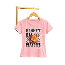 Unisex "Playoffs" T-Shirt – Street Sport Style With Basketball Print And Premium Fabric - 淺粉色 - 查看 1