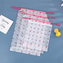 PE Teddy Bear Bundle Pocket Simple Storage Bag EVA Dustproof Transparent Frosted Bag Drawstring Packaging Small Bag - Multicolor - View 5