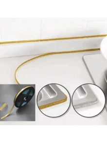 1Roll 3.28/6.56 Yards Caulk Strip Self Adhesive Bathroom Corner Ceramic Tile Caulking Gap Tape Moulding Trim Strips Decorative Sealing Sealant Tape For Stove Sink Toilet Bathtub Wall Edge(Silver Golden Black White) - Multicolor - View 4