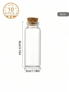 Portable Mini Bottled Storage Jar, Practical Cork Sealed Glass Jar, High Airtightness Compact Glass Bottle