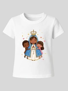 Catholic T-Shirt Our Lady Of Aparecida Women's Shirt Children's/Teenagers T-Shirt Sizes 1-16 - 白色 - 查看 2