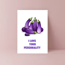1pc Hilarious Eggplant Valentine's Day Card Amusing Love Card- Perfect For Husband Or Boyfriend, Funny Anniversary Love Note, Cartoon Design, Paper Crafted 'I Love Your Personalized' ﻿ - one-size - View 8