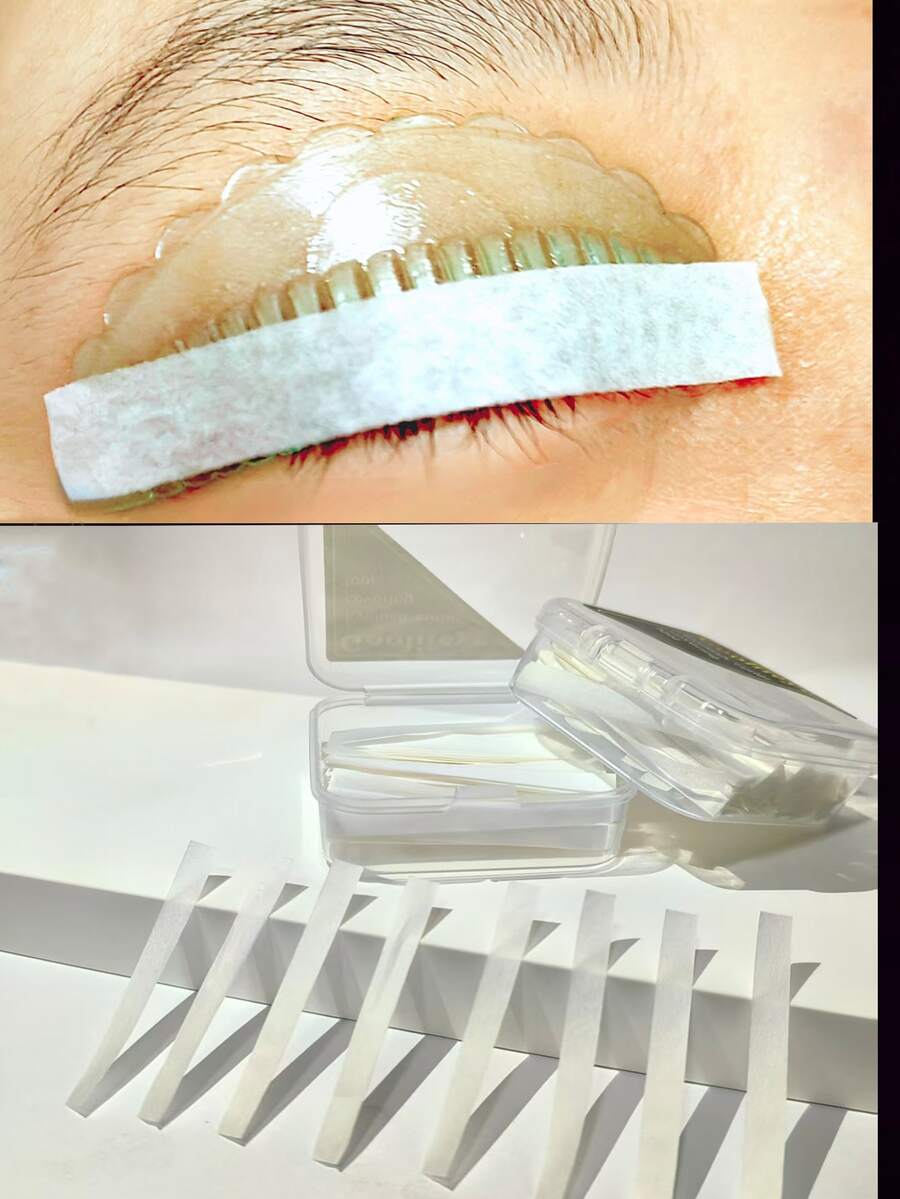 1 Box Approx. 1000pcs Eyelash Perming Pads, Keratin Eyelash Lift Thin Film Pads, Eyelash Curling & Fixing Pads - White - View 1