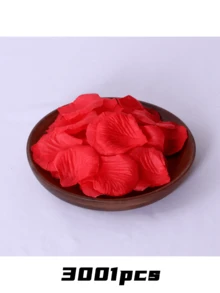3000片人造玫瑰花瓣，无纺布材质，适用于求婚派对、情人节装饰、婚礼装饰、室内装饰、周年纪念装饰、母亲节装饰、毕业派对装饰、家居装饰等。