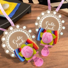 Mini Pacifier Creative Party Game Props, Acrylic Party Decorations, Hanging Ornaments, Transparent Plastic Flower, Pink - Baby Pink - View 2
