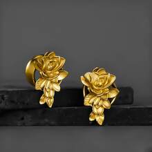 2 CÁI Nút tai đo lỗ tai hình hoa Valentine bằng thép không gỉ 316 Ống xỏ khuyên tai bằng thép không gỉ dành cho nữ Trang sức cơ thể Quà tặng Valentine thanh lịch mới - hoa hồng - Xem 25