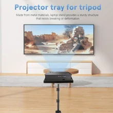 VELEC Adjustable Projector Stand With Tray - Portable Laptop Stand, Foldable Tripod, Suitable For Desk And Floor Use, Metal Structure, Projector Tripod, Outdoor Movie Projector Stand, Laptop Stand - Black - View 7