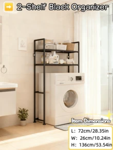 1pc Space-Saving Multi-Layer Bathroom Laundry Storage Rack Over Washing Machine Organizer Wash Rack Home Storage Gadget Laundry Room Organization Shelf Kitchen Items Kitchen Accessories Kitchen Kitchen Tools - Multicolor - View 3
