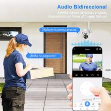 Cámara de segurida externa C20 con seguimiento automático, aplicación Wi-Fi, cámara omnidireccional giratoria de 360 grados (1080p) con visión nocturna, audio bidireccional, detección de movimiento, función de alarma y compatible con Alexa. - 1 unidad - Ver 7