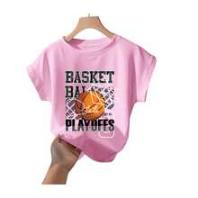 Unisex "Playoffs" T-Shirt – Street Sport Style With Basketball Print And Premium Fabric - 淺粉色 - 查看 2