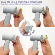 Cepillo eléctrico rotatorio para la limpieza del baño con 6 cabezales intercambiables, un artículo imprescindible en cualquier hogar. - Blanco - Ver 7