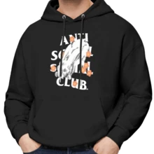 2025 New Anti Socials Social Club Assc Limited New Autumn Round Neck Cotton Short Sleeve Hoodie In The Year Of The Rabbit - màu đen - Xem 1
