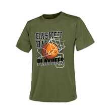 Unisex "Playoffs" T-Shirt – Street Sport Style With Basketball Print And Premium Fabric - 軍綠色 - 查看 4