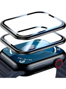 2 包适用于 Series 8/7 45mm 屏幕保护膜，PC 软膜全覆盖高触感兼容 45mm 保护膜防水防震防摔防刮防指纹