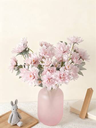 1 PC Artificial Flower, A Bouquet Of 6 Peony Flowers, Faux Silk Fabric Flowers, Romantic Fake Flowers, Suitable For Seasonal Decorations, Indoor Decor, Living Room Arrangements, Tabletop Displays, Wedding Decorations