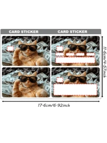 1 件招财猫信用卡装饰贴纸，太阳镜橙猫美元 PVC 卡创意个性化超薄防指纹保护皮套，品质卓越，耐刮擦，适合女性男性，小型芯片卡，银行卡，信用卡，交通卡，学生校园卡 DIY 装饰，最可爱宠物清单，宠物爱好者必买，返校，学校用品 - 彩色 - 查看 13