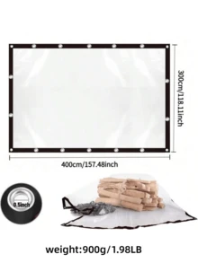 1 pieza Cubierta de lluvia impermeable, tela impermeable, red de lluvia, transparente, resistente al desgarro, a prueba de polvo, película de plástico impermeable. Adecuado para jardín, balcón, porche, soporte de plantas, caseta de perro, invernadero de camping y sitio de camping al aire libre