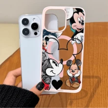 Disney Disney. ‌   Mickey Mouse Patterned Phone Case Featuring Various Designs Of Mickey With A Heart Motif. Compatible With 17, 16, 15, 14, 13, 12, And 11 Pro Models, Offering Shockproof Protection. A Perfect Gift For Family, Frids, Birthdays, Holidays, And Special Occasions..Christmas Accessories. - White - View 11