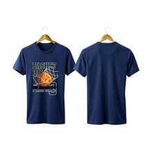 Unisex "Playoffs" T-Shirt – Street Sport Style With Basketball Print And Premium Fabric - 藏蓝色 - 查看 4