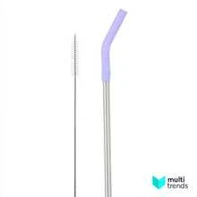 Stainless Steel Straw Kit 30cm With Silicone Tip And Cleaning Brush - Ideal For 1200ml 40oz Thermal Mug - 紫丁香 - 查看 9