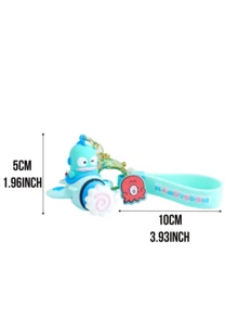 Sanrio Hangyodon Rotating Plane Keychain, Licensed 3D Cartoon Design, Adorable Rotatable Plane Shape with Hangyodon Elements, High-Quality Material, Durable Keyring, Bag/Car Keys Ornament, Kawaii Cartoon Accessory, Ideal for for Youth/Sanifto Giasd Great for Daily Matching & Gifting - Hangyodon - 查看 4