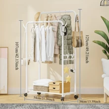 1 Giá treo quần áo thẳng đứng dễ lắp ráp hai hàng (có hoặc không có bánh xe), Giá treo quần áo và mũ độc lập, Tủ giày và mũ đa năng, Giá treo quần áo bằng kim loại chịu lực, Giá lưu trữ tiết kiệm không gian cho gia đình, nhà cho thuê, phòng khách, phòng ngủ, tủ quần áo đi bộ - Nhiều màu - Xem 6