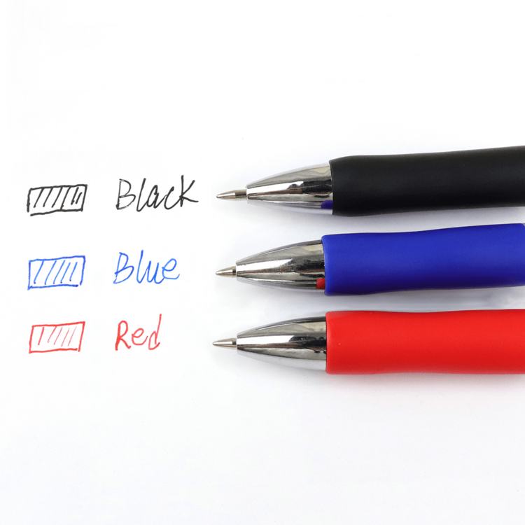 5pcs Press-Type Gel Pen, Retractable Signature Pen, Replaceable Refill, Press-Type Blue-Black-Red Pen, Bullet Tip Gel Pen, School Office Supplies, Stationery - Multicolor - View 3